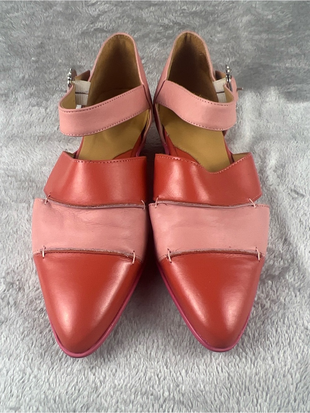 John Fluevog Passion Heels Mary Jane Point Toe Buckle Strap Shoes Womens 9 Pink - Picture 8 of 12